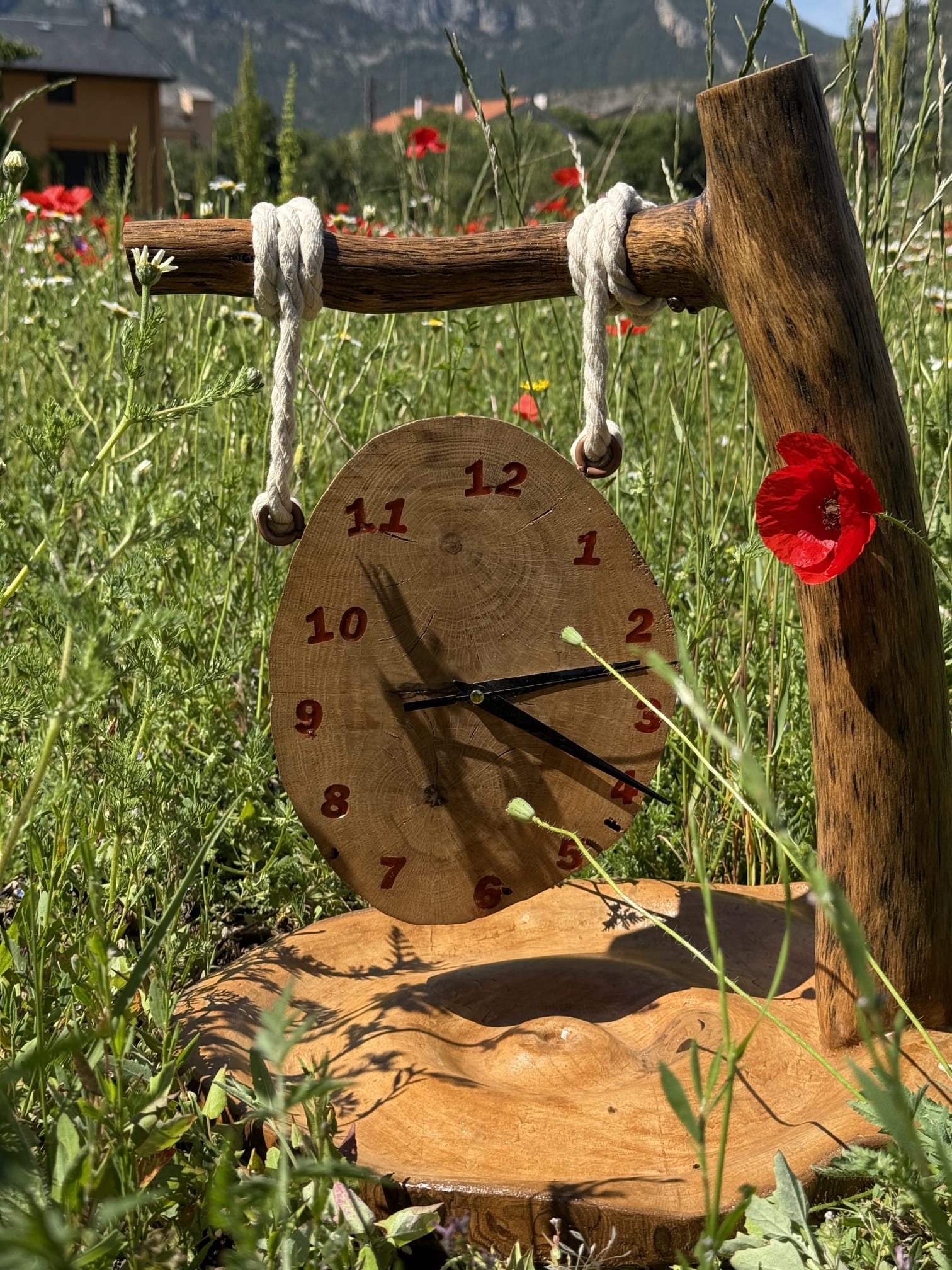 Reloj de madera natural 163