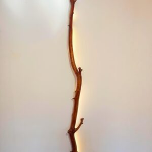 Aplique decorativo de madera natural con iluminación ambiental