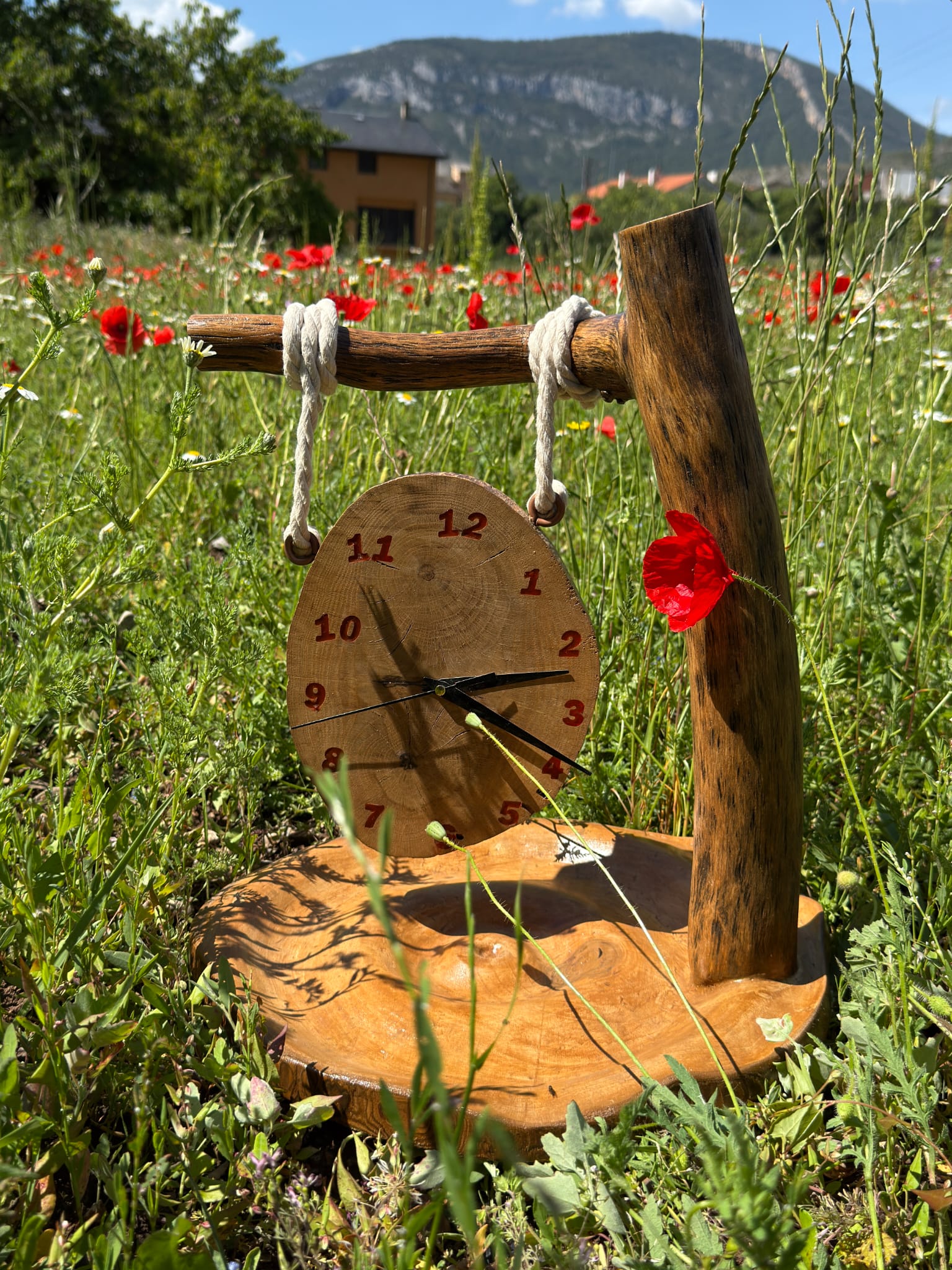 Reloj de madera natural 163