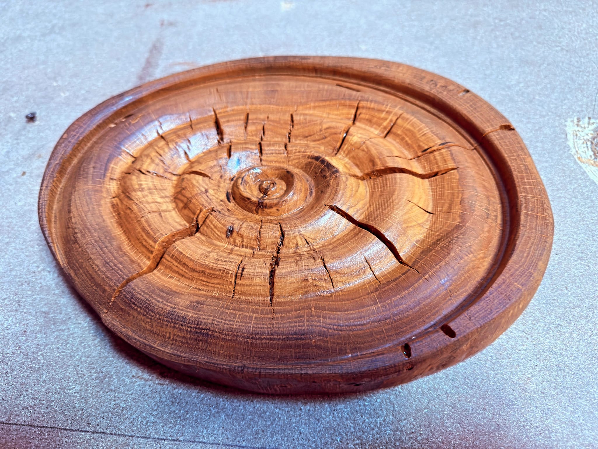 Plato decorativo de madera natural