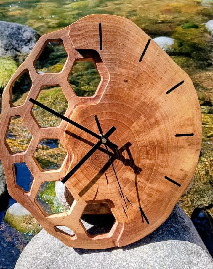 Reloj de madera natural 163
